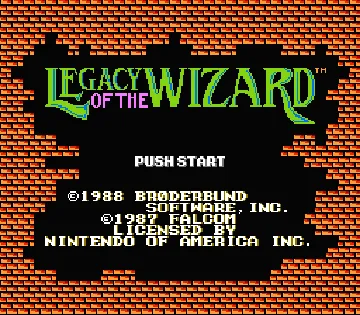 Legacy of the Wizard (USA) screen shot title